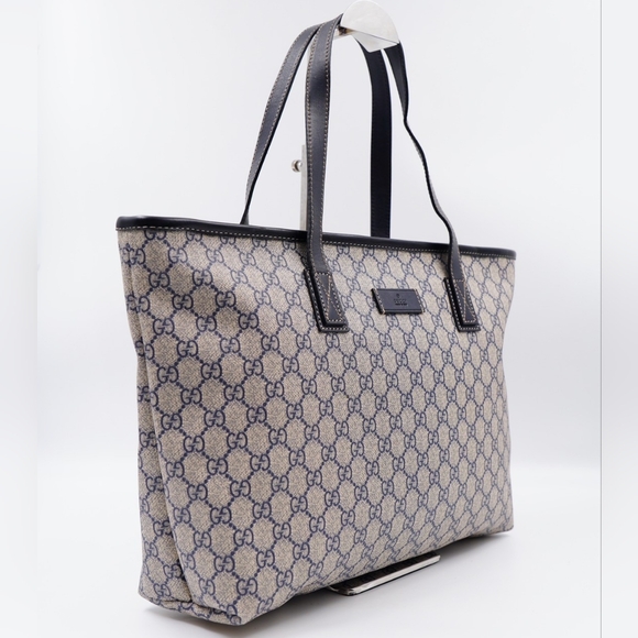 AW41❤️ GUCCI GG Supreme Monogram Zippered Shopping Tote - Picture 4 of 14
